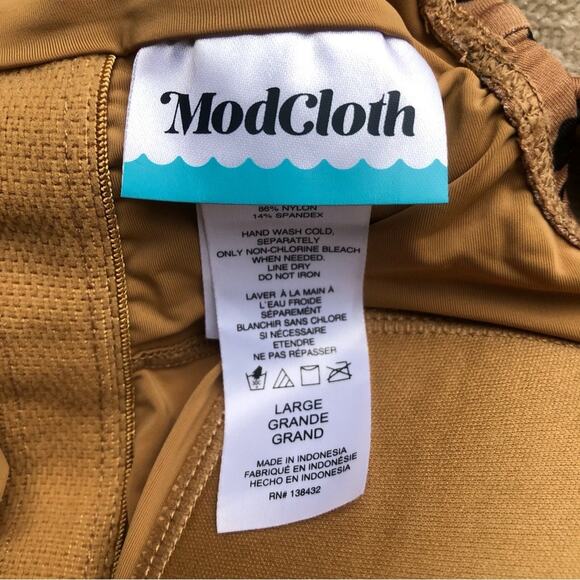 ModCloth NWT Sexy Supportive Animal Print Vneck Bonita One Piece Swimsuit Large - Picture 6 of 10